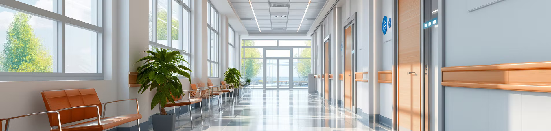 Waiting room of a hospital.