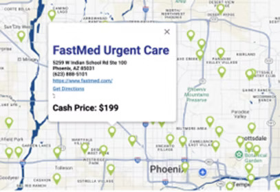 Map to urgent care.